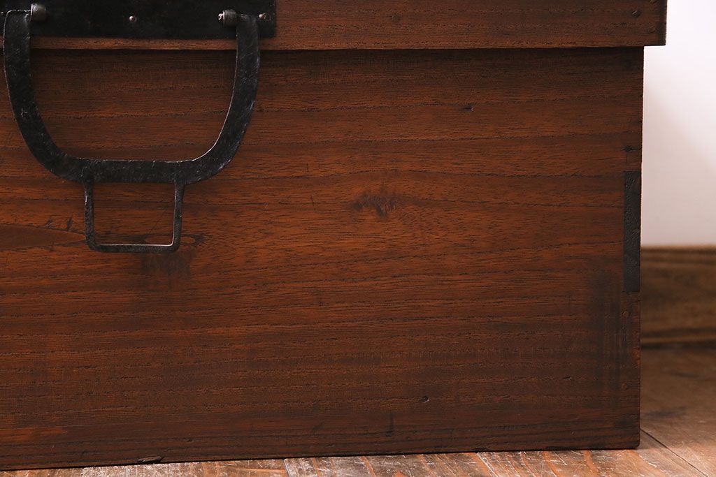 アンティーク雑貨　和製アンティーク　総桐材　渋い風合いが魅力の挟み箱(木箱、収納箱)