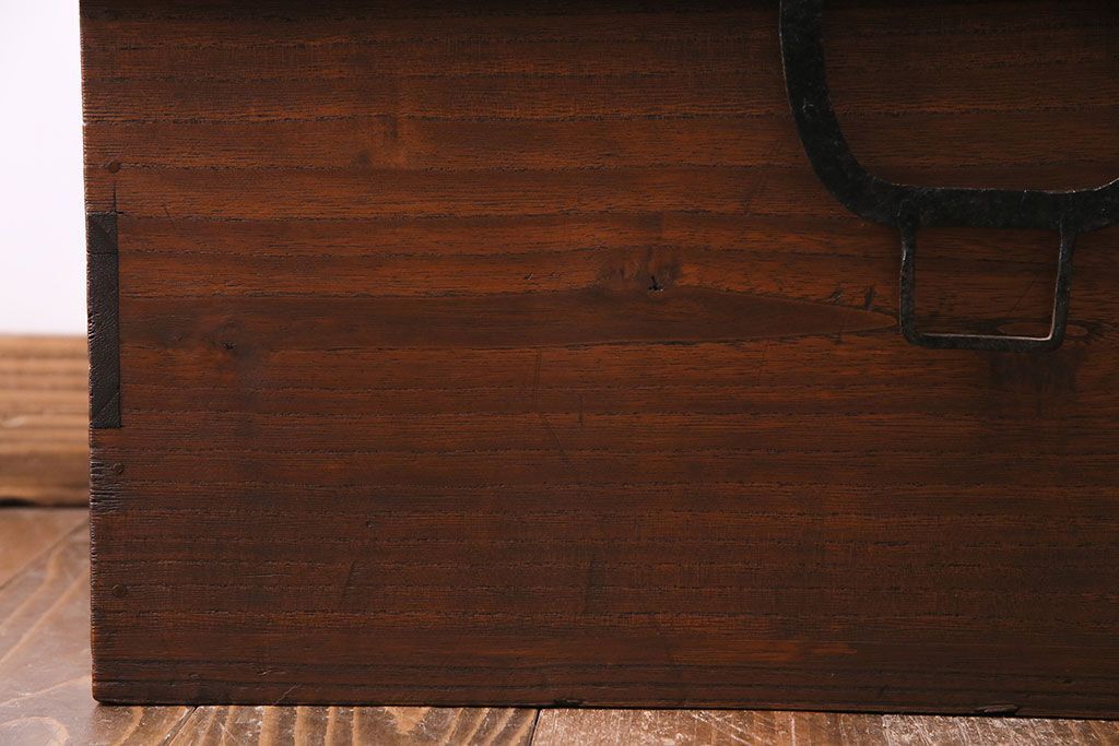 アンティーク雑貨　和製アンティーク　総桐材　渋い風合いが魅力の挟み箱(木箱、収納箱)