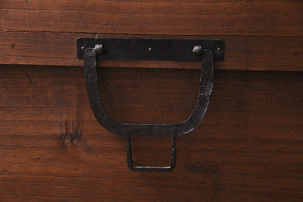 アンティーク雑貨　和製アンティーク　総桐材　渋い風合いが魅力の挟み箱(木箱、収納箱)