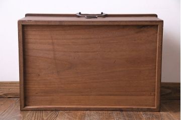 アンティーク雑貨　和製アンティーク　総桐材　渋い風合いが魅力の挟み箱(木箱、収納箱)