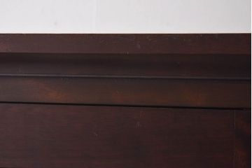 中古　北海道民芸家具　シックな色合いの2段重ねワードローブ(洋服タンス、洋服箪笥)(定価約80万円)(2)