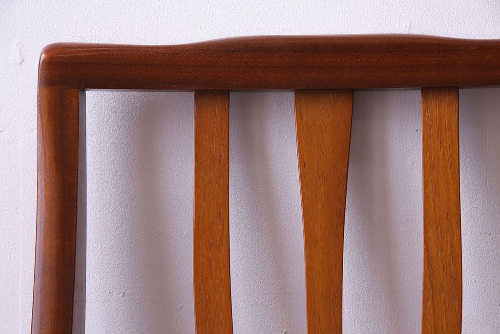 北欧ビンテージ家具　チーク材　背もたれのデザインが美しいダイニングチェア(ワークチェア、椅子)(1)