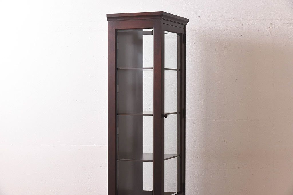 【F様ご成約品】中古美品　北海道民芸家具　#154　三方ガラス飾り棚(ガラスケース、コレクションラック、収納棚)(定価約25万円)