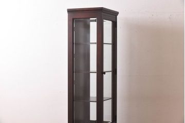 【F様ご成約品】中古美品　北海道民芸家具　#154　三方ガラス飾り棚(ガラスケース、コレクションラック、収納棚)(定価約25万円)