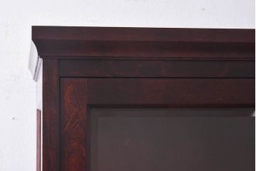 【F様ご成約品】中古美品　北海道民芸家具　#154　三方ガラス飾り棚(ガラスケース、コレクションラック、収納棚)(定価約25万円)