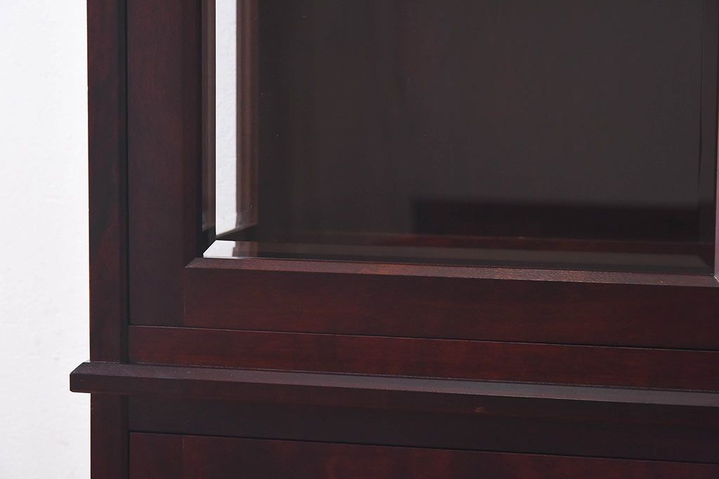 【F様ご成約品】中古美品　北海道民芸家具　#154　三方ガラス飾り棚(ガラスケース、コレクションラック、収納棚)(定価約25万円)