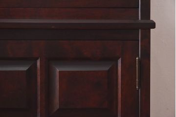 【F様ご成約品】中古美品　北海道民芸家具　#154　三方ガラス飾り棚(ガラスケース、コレクションラック、収納棚)(定価約25万円)