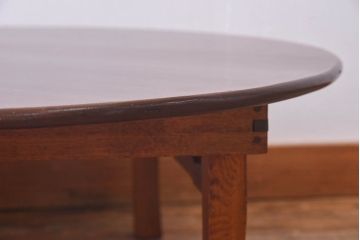 レトロ家具　昭和レトロ　栓材　和テイストの演出にぴったりの丸ちゃぶ台(ローテーブル、センターテーブル、座卓)