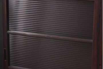 昭和レトロ　モールガラス　木製の温かな雰囲気が魅力な引き戸4枚セット(窓、ガラス戸)