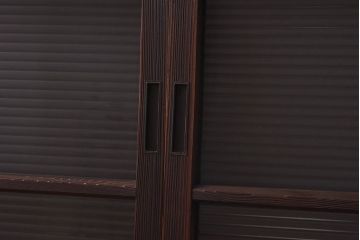 昭和レトロ　モールガラス　木製の温かな雰囲気が魅力な引き戸4枚セット(窓、ガラス戸)