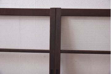 昭和レトロ　モールガラス　木製の温かな雰囲気が魅力な引き戸4枚セット(窓、ガラス戸)