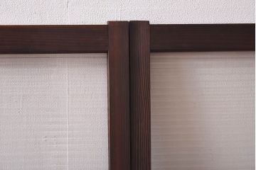 昭和レトロ　モールガラス　木製の温かな雰囲気が魅力な引き戸4枚セット(窓、ガラス戸)