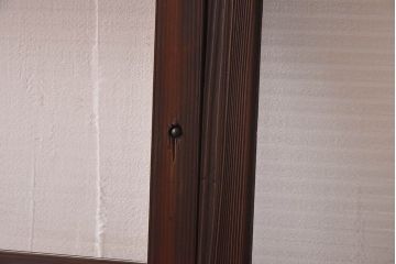 昭和レトロ　モールガラス　木製の温かな雰囲気が魅力な引き戸4枚セット(窓、ガラス戸)