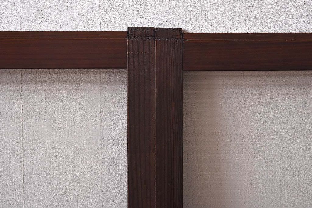 昭和レトロ　モールガラス　木製の温かな雰囲気が魅力な引き戸4枚セット(窓、ガラス戸)