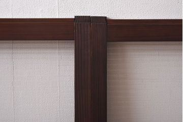 昭和レトロ　モールガラス　木製の温かな雰囲気が魅力な引き戸4枚セット(窓、ガラス戸)