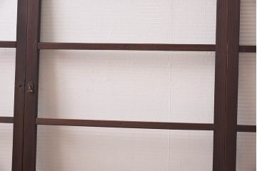 昭和レトロ　モールガラス　木製の温かな雰囲気が魅力な引き戸4枚セット(窓、ガラス戸)