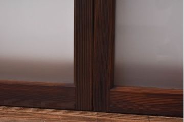 昭和レトロ　色ガラス入り　モダンな雰囲気が魅力のガラス戸2枚セット(窓、引き戸)