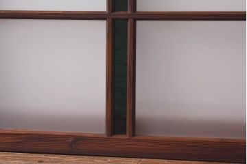 昭和レトロ　色ガラス入り　モダンな雰囲気が魅力のガラス戸2枚セット(窓、引き戸)