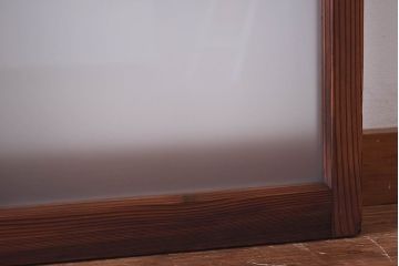 昭和レトロ　色ガラス入り　モダンな雰囲気が魅力のガラス戸2枚セット(窓、引き戸)