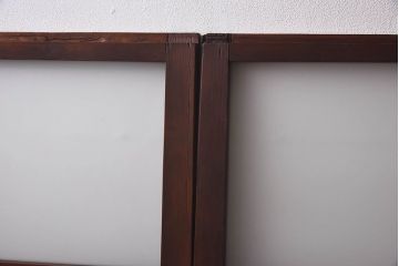 昭和レトロ　色ガラス入り　モダンな雰囲気が魅力のガラス戸2枚セット(窓、引き戸)