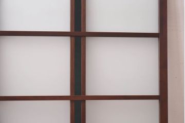 昭和レトロ　色ガラス入り　モダンな雰囲気が魅力のガラス戸2枚セット(窓、引き戸)