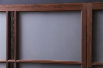 昭和レトロ　2色の色ガラスがアクセントの窓(引き戸、ガラス戸)2枚セット