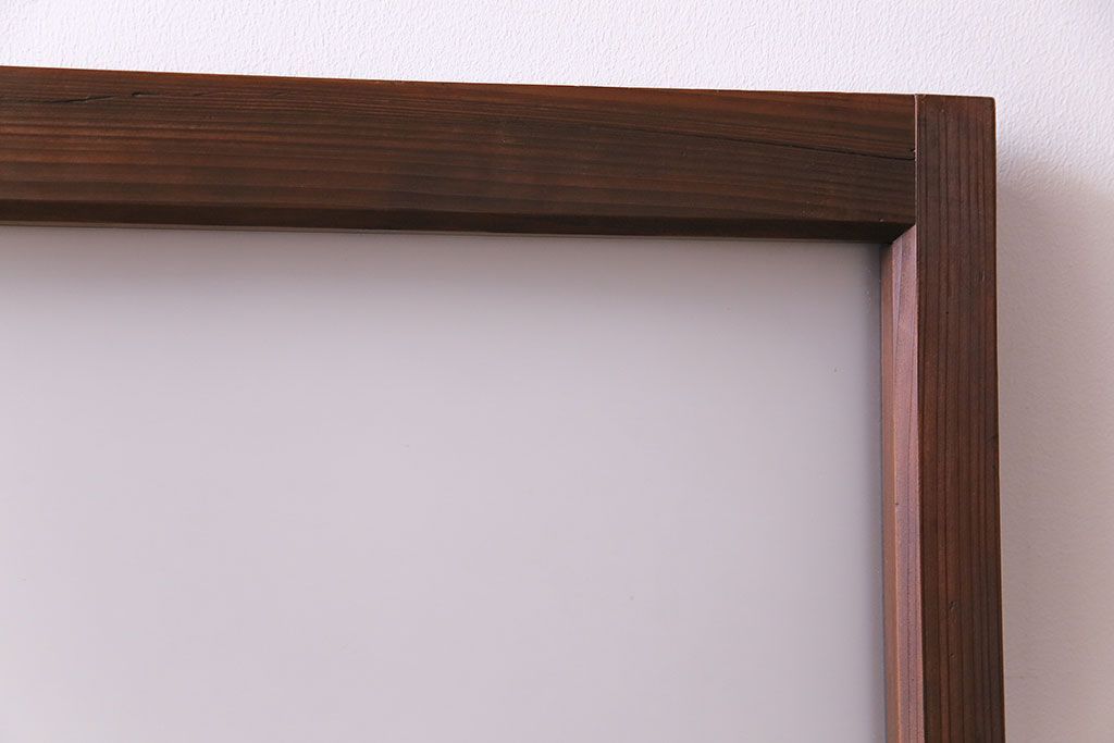 昭和レトロ　2色の色ガラスがアクセントの窓(引き戸、ガラス戸)2枚セット