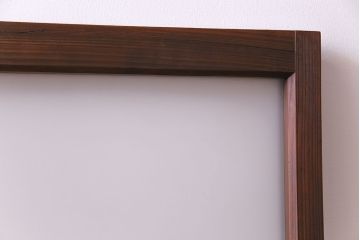 昭和レトロ　2色の色ガラスがアクセントの窓(引き戸、ガラス戸)2枚セット