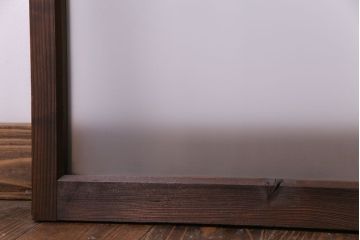 昭和レトロ　2色の色ガラスがアクセントの窓(引き戸、ガラス戸)2枚セット