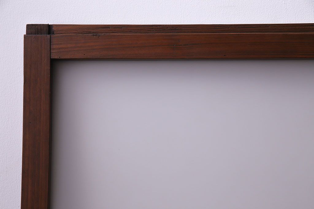 昭和レトロ　2色の色ガラスがアクセントの窓(引き戸、ガラス戸)2枚セット