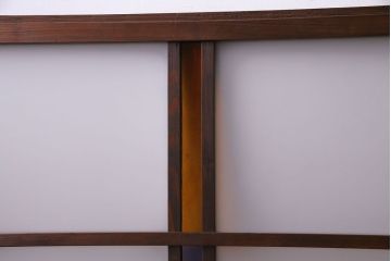 昭和レトロ　2色の色ガラスがアクセントの窓(引き戸、ガラス戸)2枚セット