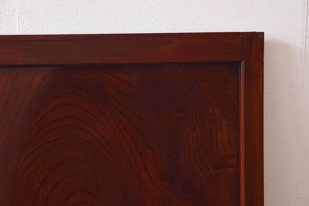 明治期　ケヤキ材一枚板　綺麗な漆塗りのアンティーク板戸4枚セット(窓)(1)