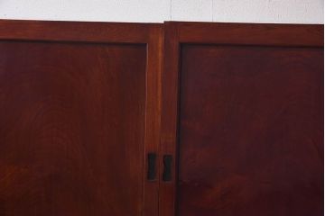 明治期　ケヤキ材一枚板　綺麗な漆塗りのアンティーク板戸4枚セット(窓)(1)