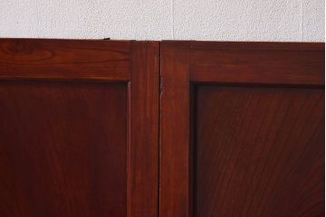 明治期　ケヤキ材一枚板　綺麗な漆塗りのアンティーク板戸4枚セット(窓)(1)