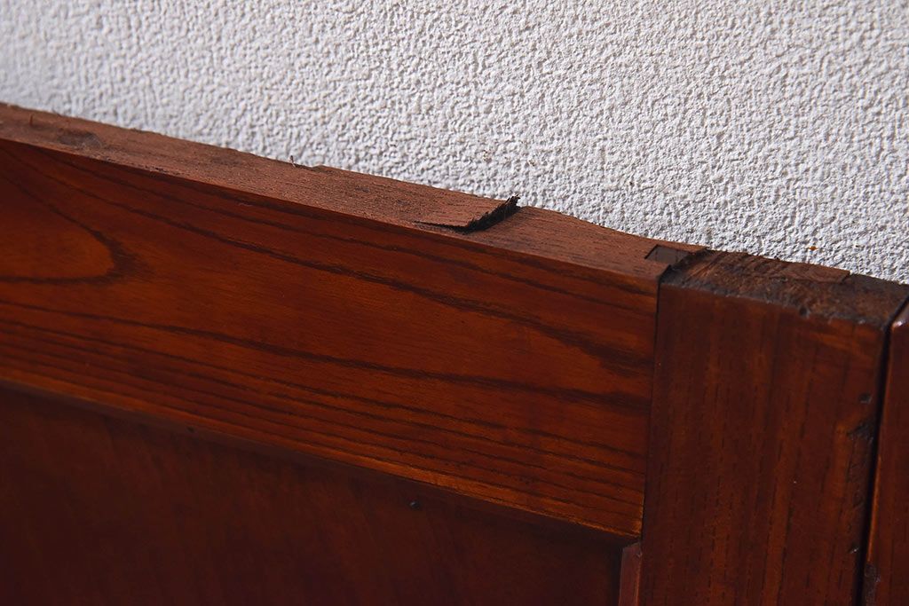 明治期　ケヤキ材一枚板　綺麗な漆塗りのアンティーク板戸4枚セット(窓)(1)