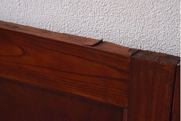 明治期　ケヤキ材一枚板　綺麗な漆塗りのアンティーク板戸4枚セット(窓)(1)