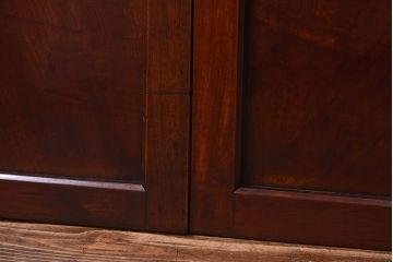 明治期　ケヤキ材一枚板　綺麗な漆塗りのアンティーク板戸4枚セット(窓)(1)