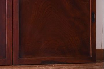 明治期　ケヤキ材一枚板　綺麗な漆塗りのアンティーク板戸4枚セット(窓)(1)