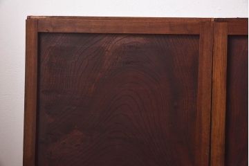 明治期　ケヤキ材一枚板　綺麗な漆塗りのアンティーク板戸4枚セット(窓)(1)