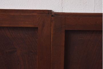 明治期　ケヤキ材一枚板　綺麗な漆塗りのアンティーク板戸4枚セット(窓)(1)