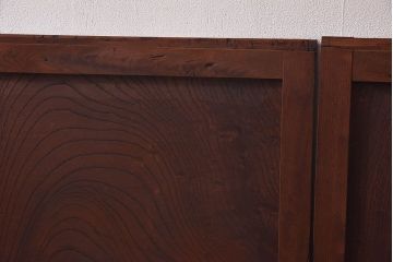 明治期　ケヤキ材一枚板　綺麗な漆塗りのアンティーク板戸4枚セット(窓)(1)