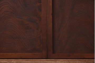 明治期　ケヤキ材一枚板　綺麗な漆塗りのアンティーク板戸4枚セット(窓)(1)