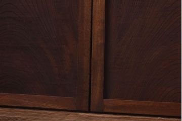 明治期　ケヤキ材一枚板　綺麗な漆塗りのアンティーク板戸4枚セット(窓)(1)