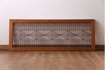 昭和期　繊細な和の雰囲気あふれる組子欄間(ガラス欄間、明り取り)