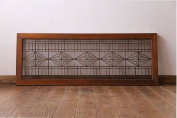 昭和期　繊細な和の雰囲気あふれる組子欄間(ガラス欄間、明り取り)