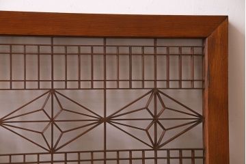 昭和期　繊細な和の雰囲気あふれる組子欄間(ガラス欄間、明り取り)