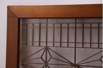 昭和期　繊細な和の雰囲気あふれる組子欄間(ガラス欄間、明り取り)