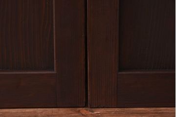 昭和初期　デザインガラス入り　上質な組子が目を惹くガラス帯戸4枚セット(ガラス戸、格子戸)