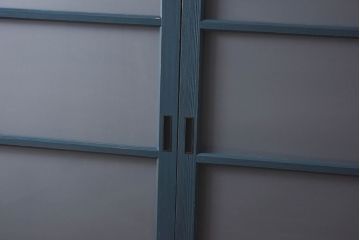 ペイント家具　すりガラス入り　木味の楽しめるシンプルなガラス戸2枚セット(引き戸)