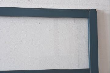 ペイント家具　すりガラス入り　木味の楽しめるシンプルなガラス戸2枚セット(引き戸)